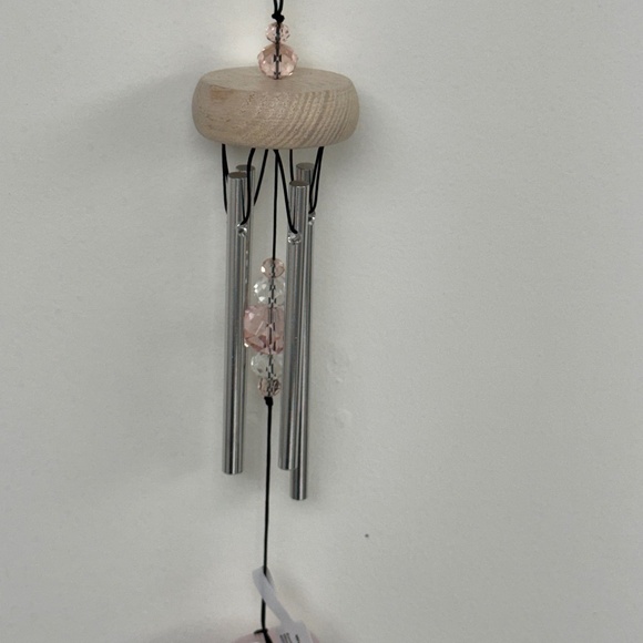 Woodstock Rose Quartz Heart Wind Chime NIB Crystal Love Soothing Indoor Outdoor - Picture 12 of 17